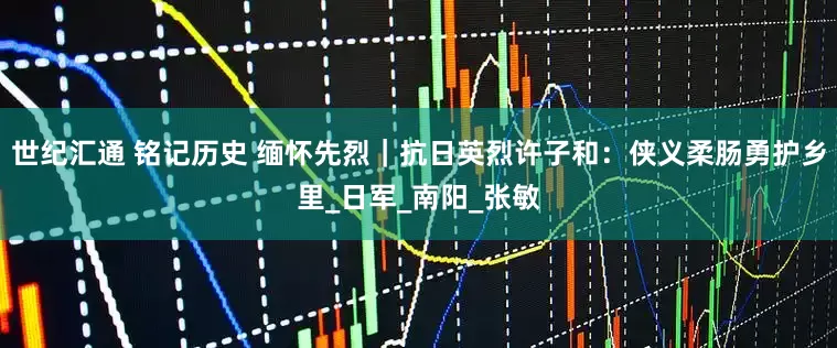 世纪汇通 铭记历史 缅怀先烈｜抗日英烈许子和：侠义柔肠勇护乡里_日军_南阳_张敏