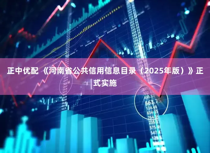 正中优配 《河南省公共信用信息目录（2025年版）》正式实施
